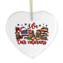 Carregar imagem no visualizador da galeria, We Love Our Veterans Christmas Style Patriotic Military Ornament

