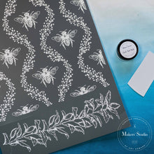 Load image into Gallery viewer, Bee and Vine - Mesh Stencil 9x12
