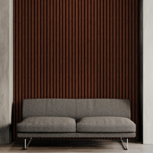 Load image into Gallery viewer, Wooden Vertical Panel Wallpaper. Dark Brown Wainscot Hardwood Wall Mural Print. #6734
