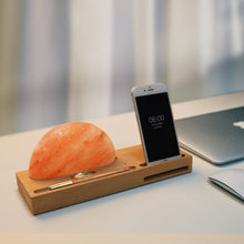 Load image into Gallery viewer, Himalayan Sunrise Salt Lamp with Wireless Phone Charger
