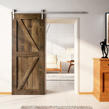 Load image into Gallery viewer, Finished &amp; Unassembled Single Barn Door with Non-Bypass Brushed Nickel Installation Hardware Kit (Arrow Design)
