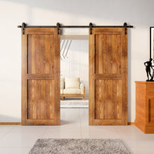 Load image into Gallery viewer, Finished &amp; Unassembled Double Barn Door with Non-Bypass Installation Hardware Kit (H Design)
