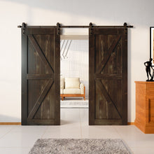 Load image into Gallery viewer, Finished &amp; Unassembled Double Barn Door with Non-Bypass Installation Hardware Kit (Arrow Design)
