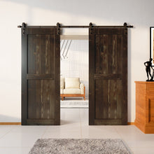 Load image into Gallery viewer, Finished &amp; Unassembled Double Barn Door with Non-Bypass Installation Hardware Kit (H Design)
