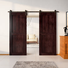 Load image into Gallery viewer, Finished &amp; Unassembled Double Barn Door with Non-Bypass Installation Hardware Kit (H Design)
