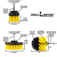 Load image into Gallery viewer, Original, 4in, &amp; 2in Yellow Brushes - Medium Stiffness - Bathroom &amp; Shower Cleaning | Y-S-42O-QC-DB
