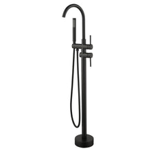 Cargar imagen en el visor de la galería, Mount Bathtub Faucet Freestanding Tub Filler Matte Black Standing High Flow Shower Faucets with Handheld Shower Mixer Taps Swivel Spout
