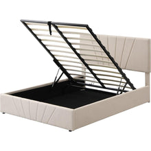 Load image into Gallery viewer, Full size Upholstered Platform bed with a Hydraulic Storage System - Beige
