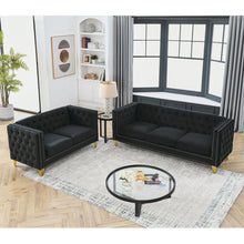 Carregar imagem no visualizador da galeria, 3-seater + 2-seater Combination sofa.BLACK VELVET
