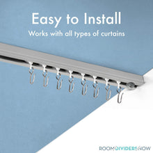 Load image into Gallery viewer, Room/Dividers/Now Corner Ceiling Track Set for Curtains with Hooks - 90 Degree Angle (Silver) | Ceiling Curtain Track Set for Corner | Curved Curtain
