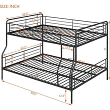 Load image into Gallery viewer, Full XL Over Queen Metal Bunk Bed, Black
