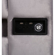 Load image into Gallery viewer, Upholstered Bed Full Size with LED light, Bluetooth Player and USB Charging, Hydraulic Storage Bed in Gray Velvet Fabric
