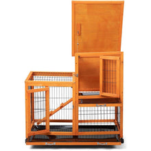 Load image into Gallery viewer, Detachable Rabbit Hutch with Removable Tray and Rolling Casters, Orange
