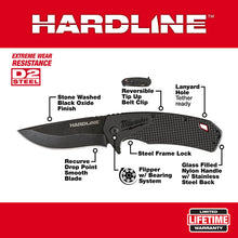 Carregar imagem no visualizador da galeria, Milwaukee 48-22-1999 3.5 in. HARDLINE™ Smooth Recurve Drop Point Blade Pocket Knife
