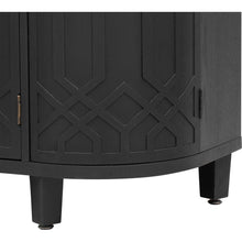 Load image into Gallery viewer, Curved Design Storage Cabinet made of Fraxinus Mandschuric Solid Wood Veneer, Featuring Four Doors and Adjustable Shelves, Suitable for Corridors, Entrances and Study.
