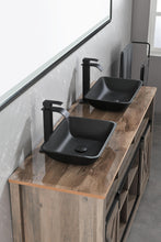 Cargar imagen en el visor de la galería, 13.0&quot; L -18.13&quot; W -4&quot; H Matte Shell Glass Rectangular Vessel Bathroom Sink in Black with Matte Black Faucet and Pop-Up Drain in Matte Black
