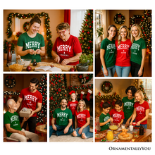 Load image into Gallery viewer, Merry Sister Retro Christmas T-Shirt, Matching Family Holiday Tee

