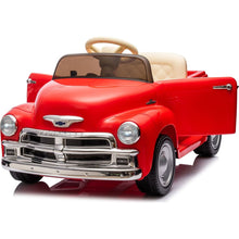 Load image into Gallery viewer, 12V Kids Ride On truck car w/parents control, Licensed Chevrolet 3100 pickup,electric car for kid,Vintage modeling,3 speeds,LED Lights,Bluetooth,USB,High-power up to 3.11 MPH,age 3+
