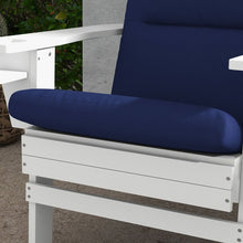 Cargar imagen en el visor de la galería, 2 Piece Adirondack Chair Cushions, 59 x 20.5 x 2 inch Outdoor Chair Cushions for Fire Pit Chairs with Seat, Back, Ties, Water Repellent Replacement Patio Seat Pads, Blue

