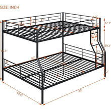 Load image into Gallery viewer, Full XL Over Queen Metal Bunk Bed, Black
