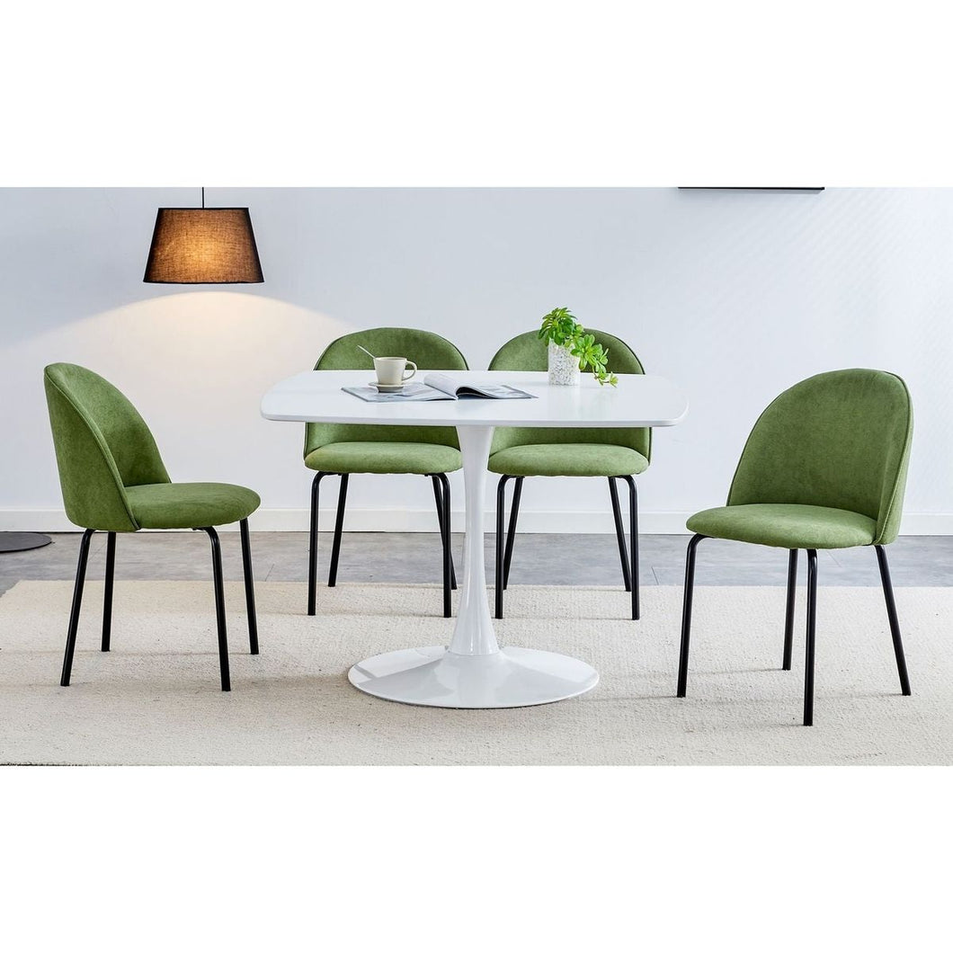 1+4,5pieces dining set, Table metal leg Mid-century Dining Table for 4-6 people With Mdf Table Top, Pedestal Dining Table, End Table Leisure Coffee Table