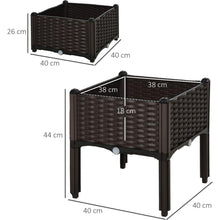 Load image into Gallery viewer, 2 Piece Raised Garden Bed with Legs, Self-Watering Planter Box Raised Bed to Grow Flowers, Herbs &amp; Vegetables, Gray
