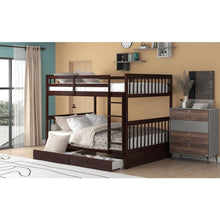 Carregar imagem no visualizador da galeria, Full-Over-Full Bunk Bed with Ladders and Two Storage Drawers (Espresso)
