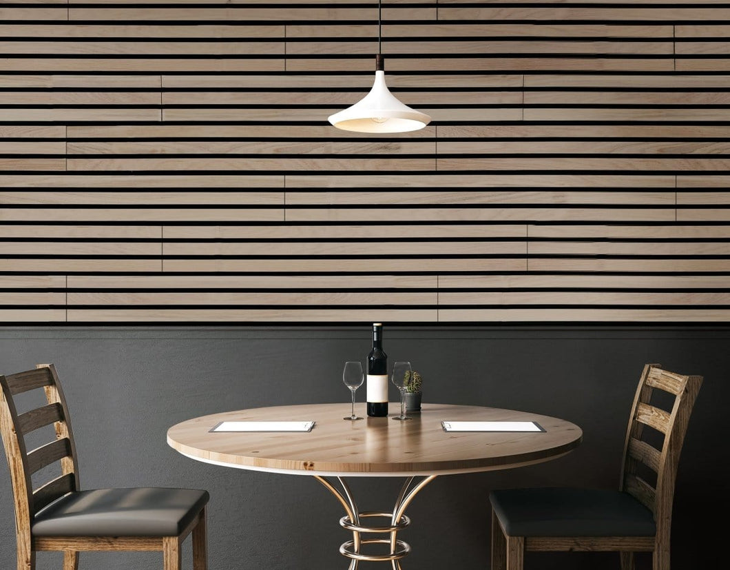 Theory Acoustic 11/16 in. x 6.42 in. x 46 in. Sound Damping Wood Wall Panels - Natural Overture Oak (16.6 Sq. Ft.)