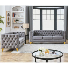 Cargar imagen en el visor de la galería, 3-seater + 2-seater Combination sofa.GREY VELVET
