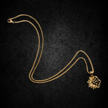 Load image into Gallery viewer, Sunflower Gold Skull Necklace
