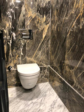Carregar imagem no visualizador da galeria, Adriatic Black Exotic Marble Polished Floor and Wall Tile - Large Format - Livfloors Collection
