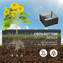 Load image into Gallery viewer, 2 Piece Galvanized Raised Garden Bed, 2&#39; x 2&#39; x 1&#39; Metal Planter Box, for Growing Vegetables, Flowers, Herbs, Succulents, Gray
