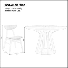 Load image into Gallery viewer, (1 Table+4 Chairs)Modern Dining Table Set of 5 pcs,Wooden Dining Table and Upholstered Chairs for Living Room,Round Kitchen Set with Sturdy Legs for Restaurant,Black
