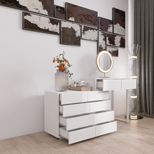 Load image into Gallery viewer, Extended Desktop 10 Drawers Chest of Drawer without Handle White Color Vanity
