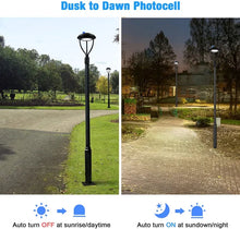 Load image into Gallery viewer, 150W LED Post Top Light with Photocell - Ultra Bright 22,645 Lumens, 5000K Daylight, 400W Equivalent, IP65 Waterproof Outdoor Area Light
