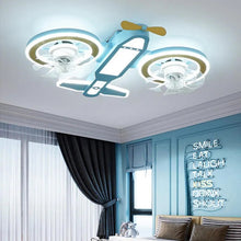 Load image into Gallery viewer, Airplane Kids Ceiling Light &amp; Fan
