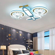 Load image into Gallery viewer, Airplane Kids Ceiling Light &amp; Fan
