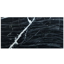 Carregar imagem no visualizador da galeria, Alexandrette Black Marble Polished Floor and Wall Tile - Large Format - Livfloors Collection
