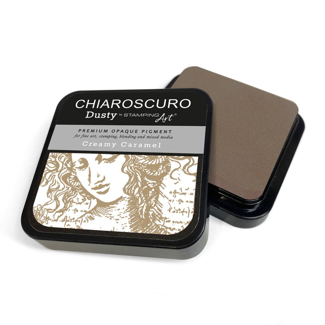 All Paint Products Clear Stamp Creamy Caramel Chiaroscuro Dusty Ink Pad