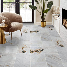 Carregar imagem no visualizador da galeria, Alpina White Marble Polished Floor and Wall Tile - Large Format - Livfloors Collection
