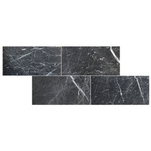 Carregar imagem no visualizador da galeria, Amanos Black Marble Polished Floor and Wall Tile - Large Format - Livfloors Collection
