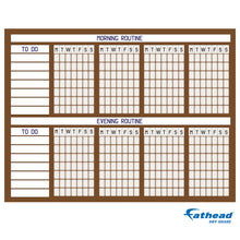 Load image into Gallery viewer, Chart:  Brown Routine Chart Dry Erase        -   Removable     Adhesive Decal
