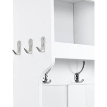 Load image into Gallery viewer, Wide Design Hall Tree with Storage and Bench, 4-IN-1 Multi-functional Entryway Bench with Coat Rack and Shoe Cubbies, Practical Furniture for Hallway, White
