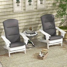 Cargar imagen en el visor de la galería, 2 Piece Adirondack Chair Cushions, 59 x 20.5 x 2 inch Outdoor Chair Cushions for Fire Pit Chairs with Seat, Back, Ties, Water Repellent Replacement Patio Seat Pads, Gray
