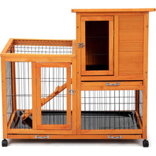 Load image into Gallery viewer, Detachable Rabbit Hutch with Removable Tray and Rolling Casters, Orange
