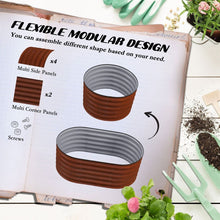 Cargar imagen en el visor de la galería, 3.5&#39; x 2&#39; x 1.4&#39; Galvanized Raised Garden Bed Kit, Outdoor Metal Elevated Planter Box with Safety Edging, Easy DIY Stock Tank for Growing Flowers, Herbs &amp; Vegetables, Brown
