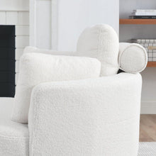 Load image into Gallery viewer, 39&quot; W Oversized Swivel Chair with moon storage ottoman for Living Room, Modern Accent Round Loveseat Circle Swivel Barrel Chairs for Bedroom Cuddle Sofa Chair Lounger Armchair, 4 Pillows, Teddy Fabric
