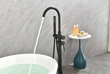 Cargar imagen en el visor de la galería, Mount Bathtub Faucet Freestanding Tub Filler Matte Black Standing High Flow Shower Faucets with Handheld Shower Mixer Taps Swivel Spout
