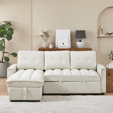 Carregar imagem no visualizador da galeria, 78.75&quot; Reclining Sofa, Pull-Out Sofa Bed with USB and tape-c charging ports, L-Shaped Sectional Sofa with Reclining Storage and Arm Side Organizer Pocket Features, Living Room Comfort Sofa
