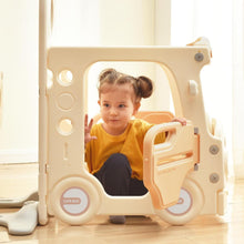 Load image into Gallery viewer, Kids Swing-N-Slide with Bus Play Structure, Freestanding Bus Toy with Slide&amp;Swing for Toddlers, Bus Slide Set with Basketball Hoop
